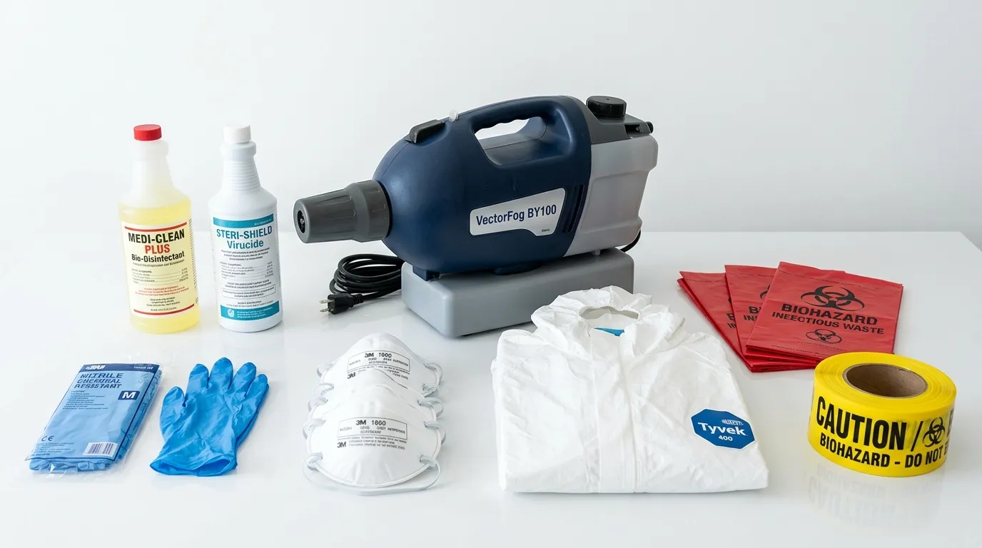 Professional biohazard remediation crew working in Evergreen